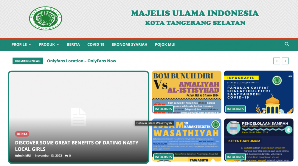 website MUI Tangsel diserang hacker